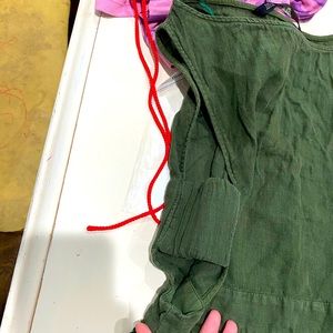Green Zara dress with cutouts, size M.